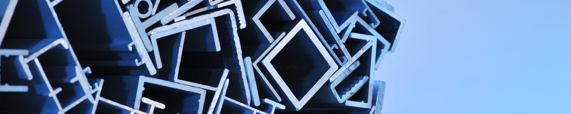 aluminum sectional strips many different aluminum sectional strips in blue spotlight